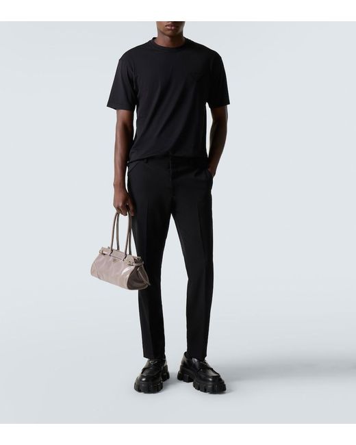 Prada Black Cotton Jersey T-Shirt for men