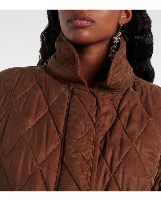 Isabel Marant Brown Zakiane Quilted Satin Jacket