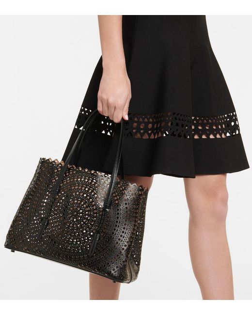 Alaïa Black Alaia Le Mina 32 New Vienne Leather Tote Bag