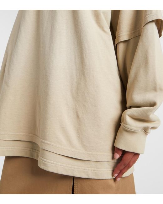 Sudadera De Algodon A Capas Acne de color Natural