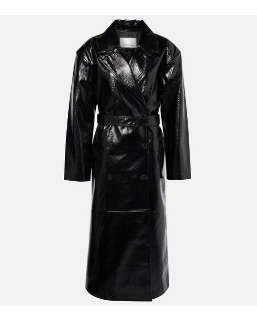 Frankie Shop Black Tina Faux Leather Trench Coat