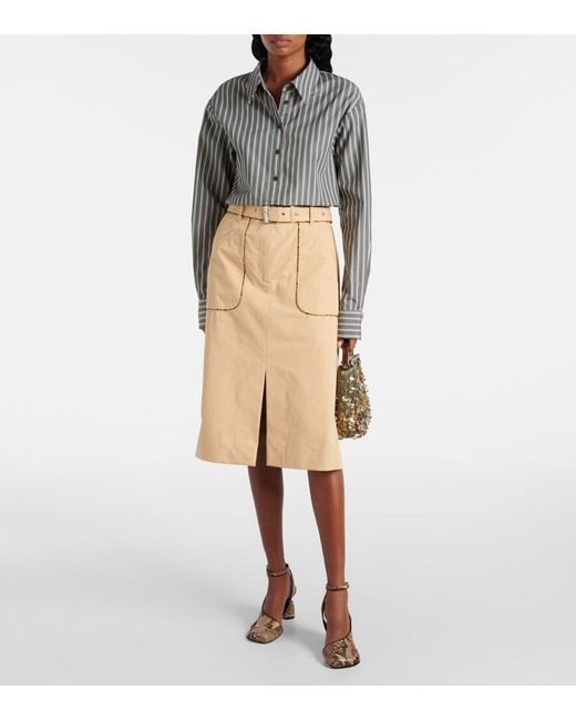 Dries Van Noten Blue Striped Cotton Shirt