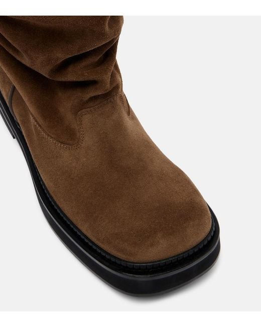 The Attico Brown Passeggiata Suede Combat Boots