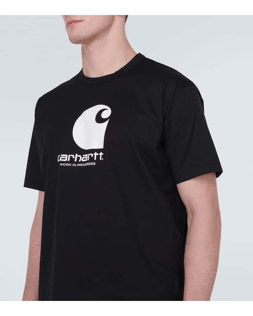 X Carhartt - T-shirt in jersey di cotone con logo di Junya Watanabe in Black da Uomo