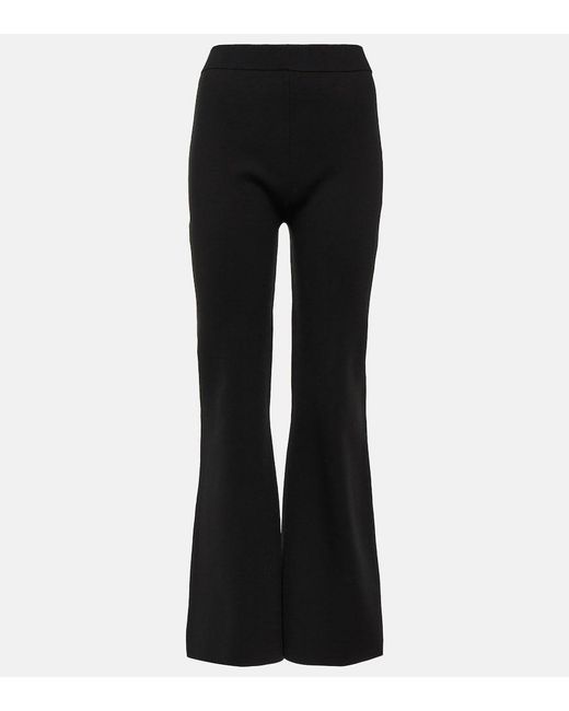 Joseph Black High-Rise Silk-Blend Flared Pants