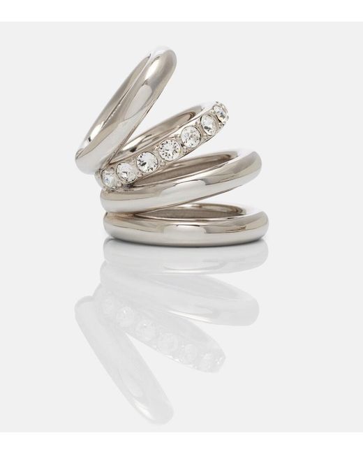 Rabanne White Ring Mit Kristallen