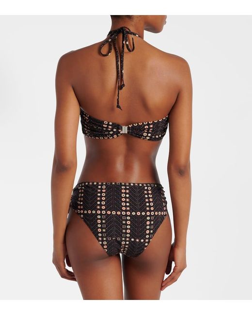 Isabel Marant Black Salmage Printed Halterneck Bikini Top