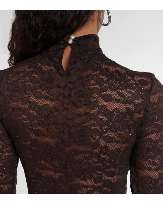 Bananhot Black Francisca Floral Lace Minidress