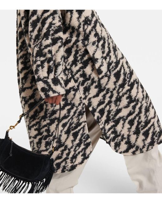Isabel Marant Multicolor Mantel Fontizi Aus Einem Wollgemisch