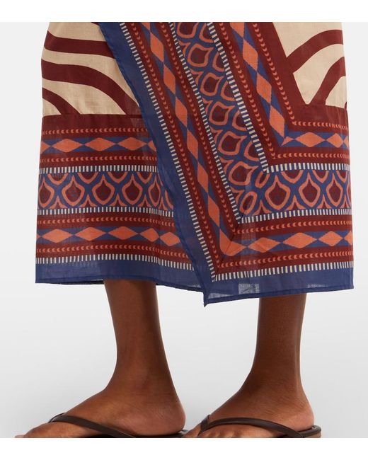 Johanna Ortiz Red Printed Wrap Dress