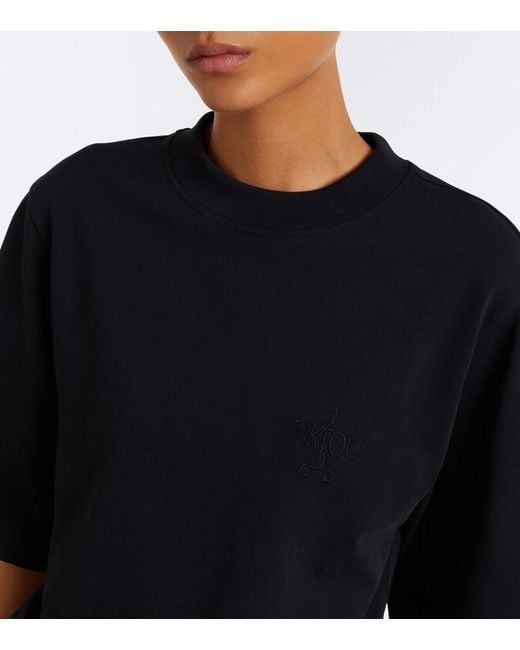 Patou Black Faille-Trimmed Cotton Minidress