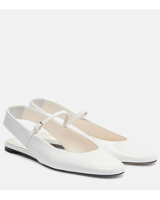 Totême  White Patent Leather Mary Jane Flats