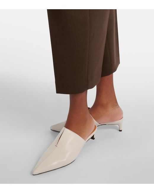 Tod's White Leather Mules