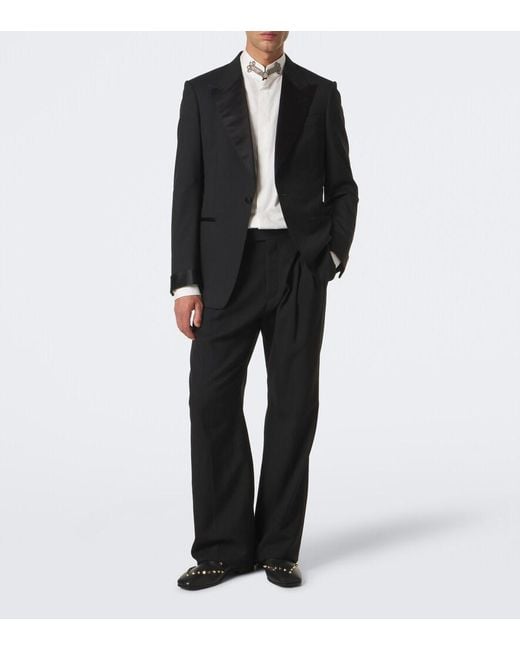 Valentino White Embellished Cotton Poplin Shirt for men