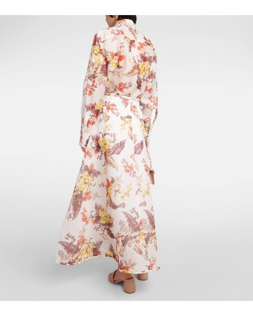 Zimmermann Natural Matchmaker Linen And Silk Maxi Skirt