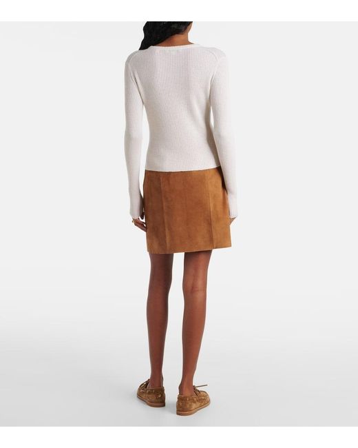Vince White Cashmere And Silk Henley Shirt