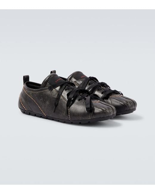 Simone Rocha Black Ballerina Grip Leather Sneakers for men