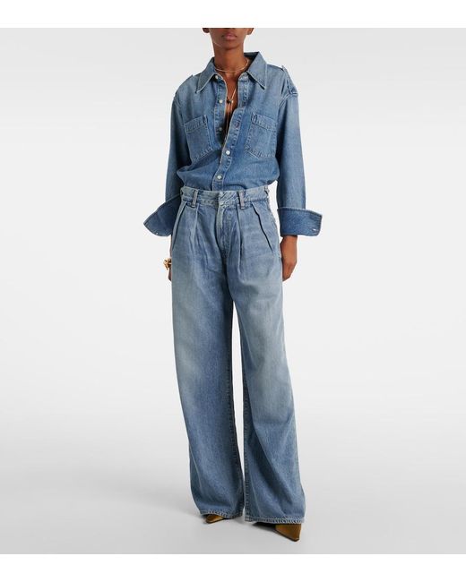 Citizens of Humanity Blue Petra High-Rise Wide-Leg Jeans