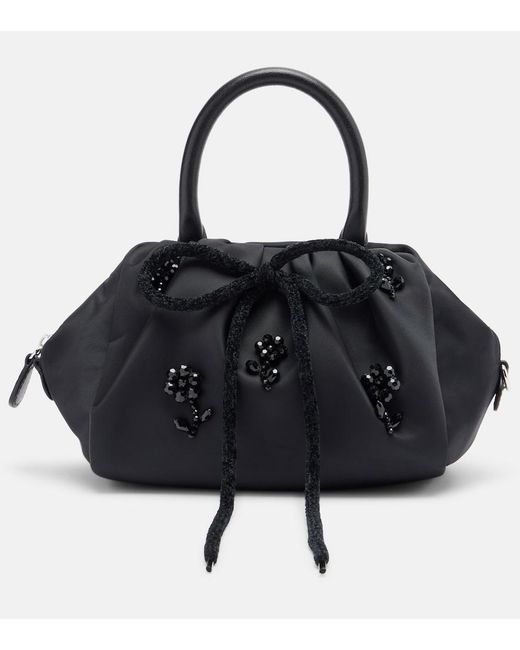 Simone Rocha Black Mini Embellished Top-Handle Bag