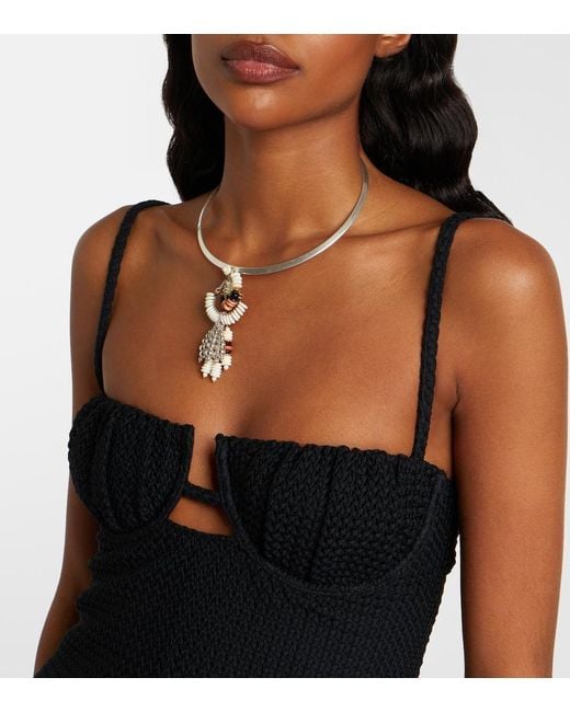 Montce Black Petal Knitted Minidress
