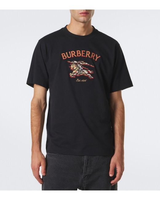 Burberry Black Ekd Cotton Jersey T-Shirt for men