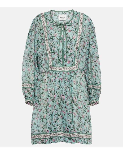 Isabel Marant Blue Floral Cotton Minidress