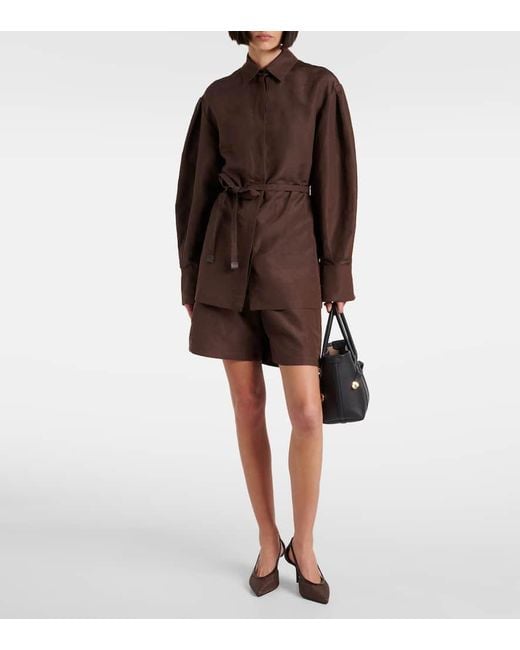 Max Mara 'Quebec' Bermuda Shorts in Brown | Lyst
