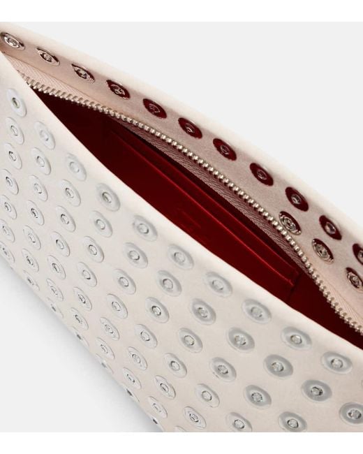 Christian Louboutin Natural Clutch Loubitwist Small Aus Leder Mit Kristallen