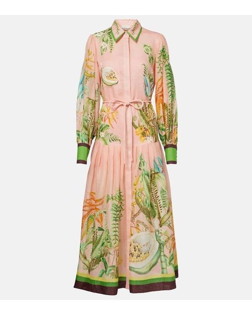 ALÉMAIS Yellow Papaya Printed Shirt Dress