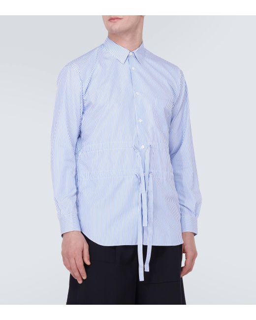 Comme des Garçons Blue Striped Cotton Poplin Shirt for men