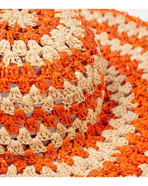 ALÉMAIS Orange Flame Raffia Sun Hat
