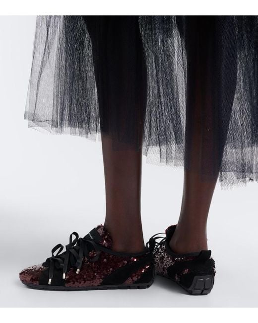 Simone Rocha Black Ballerina Grip Sequined Sneakers