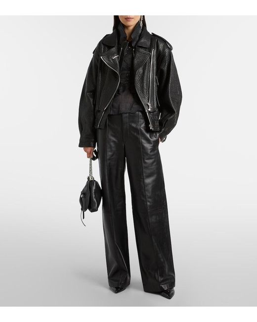 Isabel Marant Black Aneli Leather Biker Jacket
