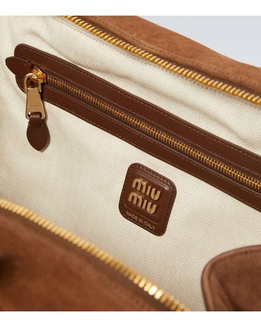 Miu Miu Tote Bag Aus Veloursleder in Brown für Herren