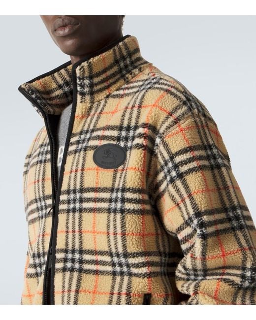 Burberry Brown Jacket With A Distinctive Check Pattern for men