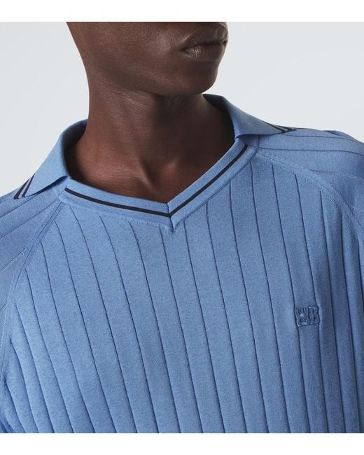 Wales Bonner Blue Roots Polo Sweater for men