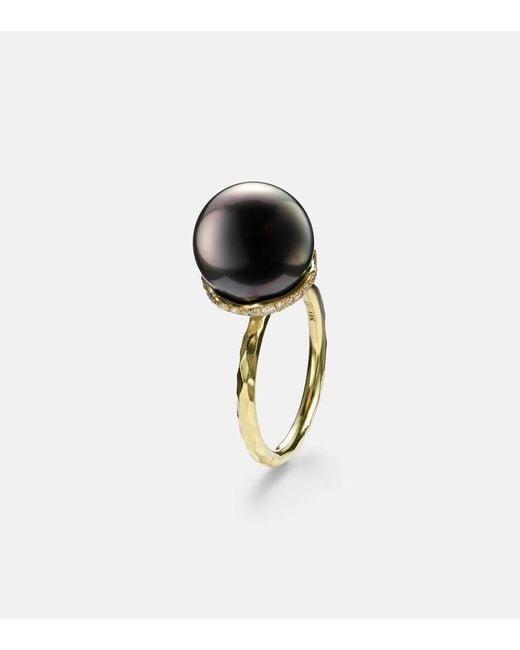 Octavia Elizabeth White Ring Orb Aus 18Kt Gelbgold Mit Diamanten Und Tahitiperle