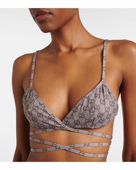Gucci White Gg Jersey Bikini