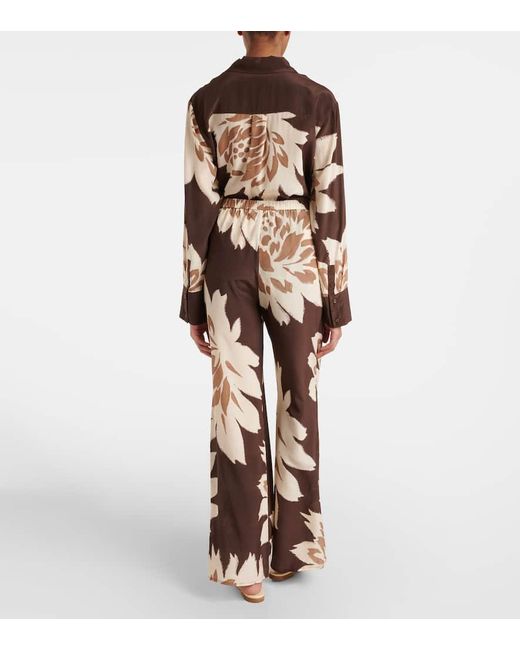 Sir Brown Weite Hose Aus Seidensatin