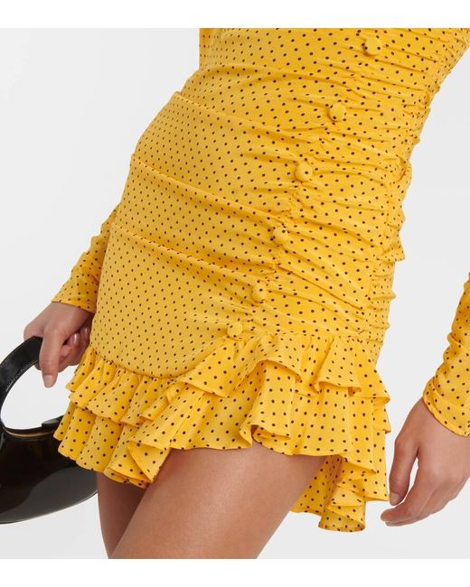 Alessandra Rich Yellow Minikleid aus Seide
