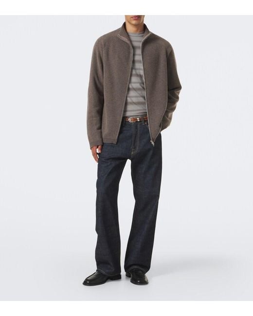 Our Legacy Gray Box Striped Cotton Jersey T-Shirt for men