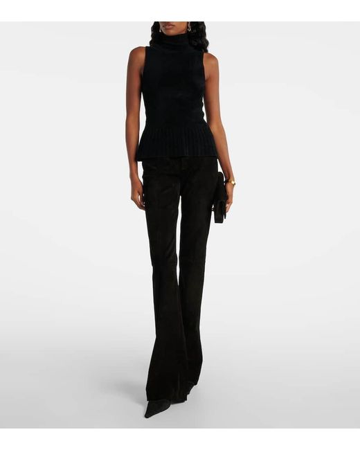 Stouls Black Kam 24 Suede Flared Pants