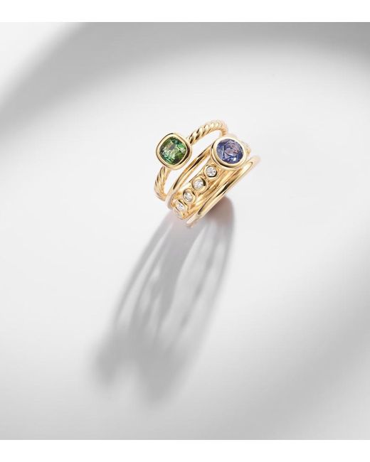 David Yurman White Dy Mercer 18Kt Ring With Gemstones