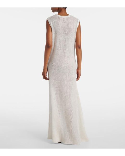 Lisa Yang White Madalena Cashmere And Silk Maxi Dress