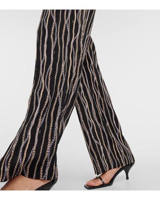 Chloé Gray Printed Silk Pants