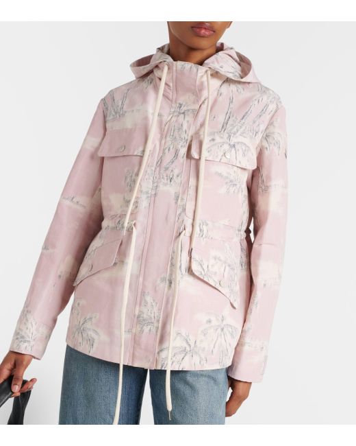 Moncler Natural Printed Cotton-blend Field Jacket