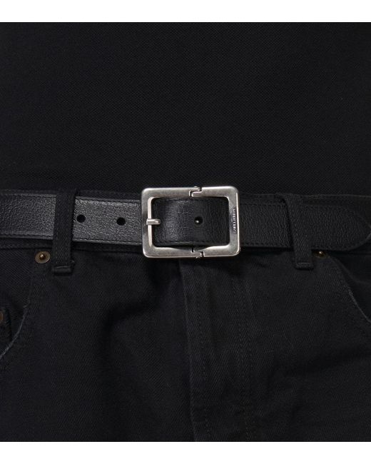 Cinturon de charol Saint Laurent de hombre de color Black