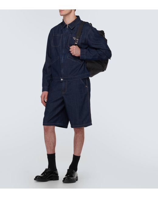 Prada Black Leather-trimmed Re-nylon Backpack for men