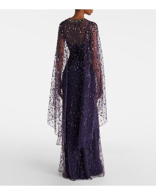 Jenny Packham Blue Hestia Embellished Gown