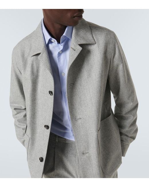 Zegna Gray Alpe Wool Jacket for men